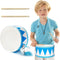 Kids Drum Set,8 Inch Wooden Drum Toys,Educational Baby Drum Toys with an Adjustable Strap and 2 Drumsticks,Sensory Musical Instrument Drum for Tod...
