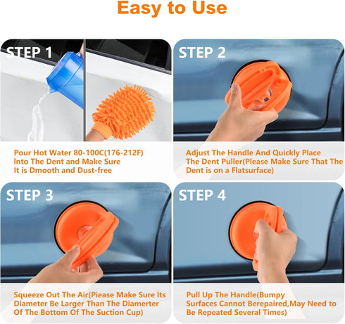 Dent Puller,Car Dent Puller, Car Dent Puller Suction Cup,2 Pack Car Dent Removal Kit Handle Lifter,Suction Cup for Moving glass, Tiles, Mirror...