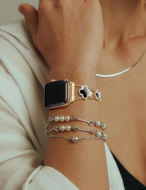 CTYBB Bling Womens Band Compatible with Apple Watch Band 40mm 41mm 38mm Series 9 8 7 6 5 4 3 2 1 SE, Sparkle Diamond Replacement Bracelet Wristban...