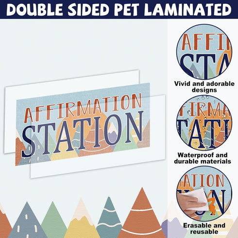 Let The Adventure Begin Affirmation Station Bulletin Board Set Travel Bulletin Boards Mountain Mental Health Posters Positive Affirmations Accents...