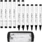 Bianyo Black Alcohol Markers Set, Set of 12, Dual Tip Bullet & Chisel Art Marker Set with Pen Case for Drawing, Sketching, Outlining, Highlighting...