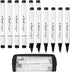 Bianyo Black Alcohol Markers Set, Set of 12, Dual Tip Bullet & Chisel Art Marker Set with Pen Case for Drawing, Sketching, Outlining, Highlighting...