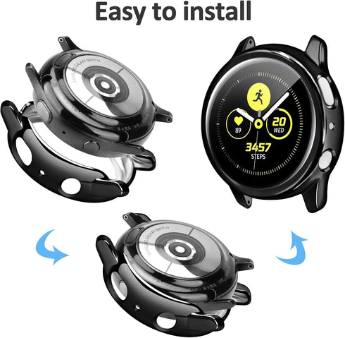 Tobfit Compatible with Samsung Galaxy Watch Active 2 Watch Case Screen Protector 40mm, Soft TPU Full Around Protective Cover for Samsung Galaxy Ac...