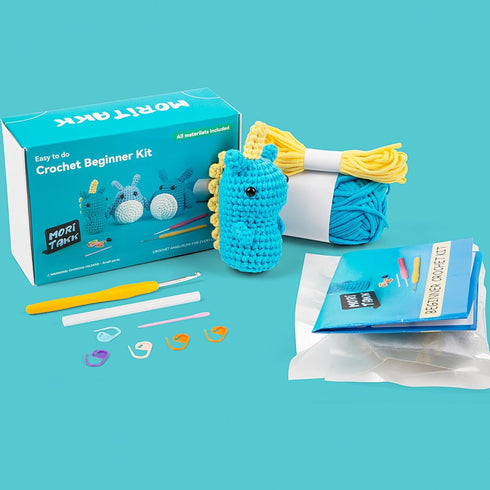 Moritakk Crochet Beginners Starter Kit - Beginner Crochet Kit, DIY Animal Knitting Supplies with Step-by-Step Video Tutorials - Dinosaur....