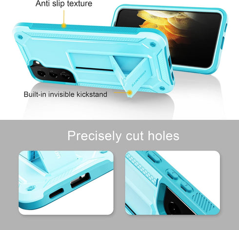 URBANITE for Samsung Galaxy S22 Plus 5G Case, Military Grade Dual Layer Shockproof Protective Cover Case with Screen Protector and Kickstand (Sky ...