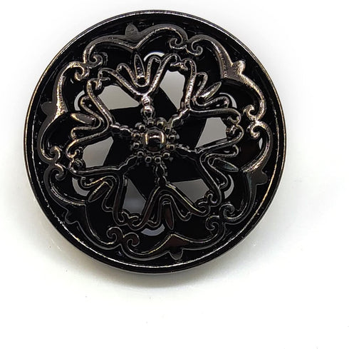 20 pcs Black Retro Double Layer Openwork Metal Shank Sewing Coat Buttons -25mm -1"...