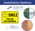 (4 Pack) Faittoo Smile You're On Camera Sign, 10x7 Reflective Rust Free .40 Aluminum, UV Protected, Weather Resistant, Durable Ink, Indoor & Outdo...