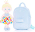 Toddler Kids Backpack with Soft Baby Dolls in Plaid Dress 9.5"...
