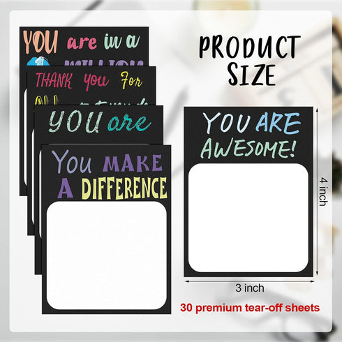 12 Pcs Modern Appreciation Sticky Notes 3 x 4 Inch Funny Inspirational Sticky Note Motivational Memo Pads Cute Positive Note Pads School Office Su...