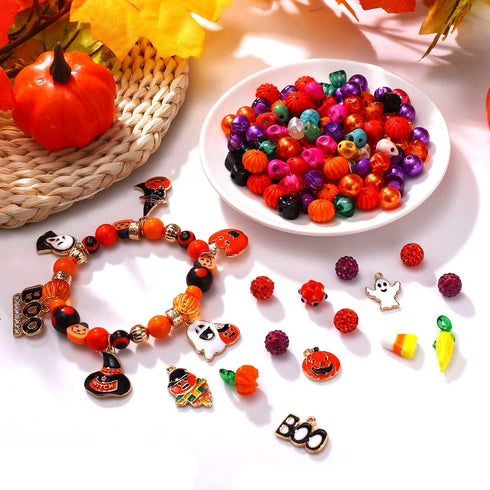 3180 PCS+ Halloween Beads Making Kit for DIY Jewelry 9 Strands Heishi Clay Beads Halloween Charms Making for Halloween Bracelet Necklace Earrings ...