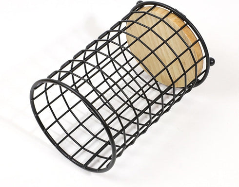 Utensil Holder for Countertop - 4.5 x 6 Metal Wire Kitchen Utensil Holder,Cooking Utensil Holder for Spatula Spoon Black Round Utensils Organizer ...