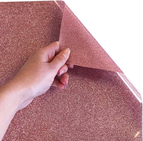 Siser Glitter HTV 20" x 12" Sheet - Iron on Heat Transfer Vinyl (Rose Gold)...