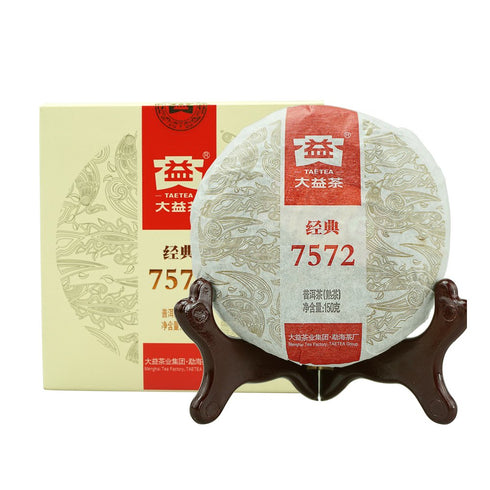 TAETEA 7572 Classic Pu-erh Tea, Aged Puerh Pu'er Tea Cake Black Tea for Daily Drink and Gift 150g / 5.29oz (Ripe)...