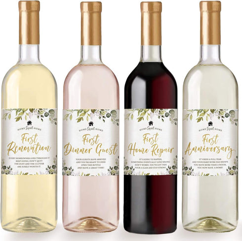 Printed Party New Home Milestones, Housewarming Gift Idea, 6 Wine Bottle Labels...