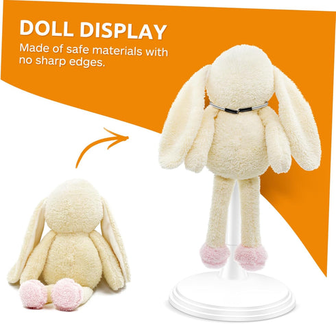 Toddmomy White Doll Stands 2Pcs Doll Display Stand Doll Bracket Doll Support Stand Bear Stand Desktop Doll Holder for Kids Accessories (25cm)...