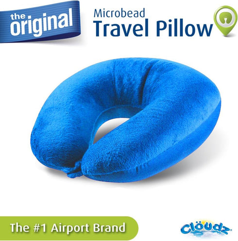 Cloudz Dual Comfort Microbead Airplane Travel Neck Pillow. Soft Cozy Plush Fabric on One Side, Cool Relaxing Spandex on The Other! Customize Your ...
