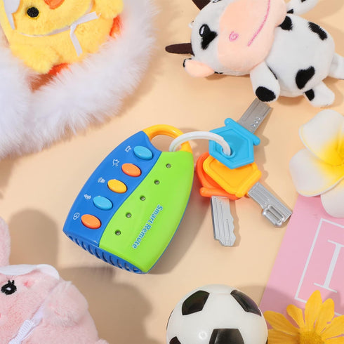 Skylety Musical Smart Remote Key Toy Fake Car Toy Keys with Sound and Lights Fun and Educational Key Toys for Travel Play (Batteries Not Included)...