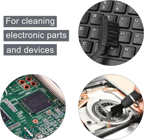 uxcell 2 Pcs Antistatic ESD Brush Portable Plastic Handle Nylon Lab Cleaning Brushes for Electronics Keyboard PCB BGA Repair Soldering, 18x5mm Bri...
