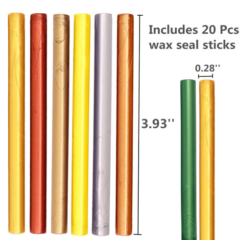 20 Pieces Glue Gun Wax Seal Sticks for Wax Seal Stamp, Sealing Wax Sticks Glue Gun Sealing Wax Mini Glue Stick for Wine, Wedding, Envelopes. Great...