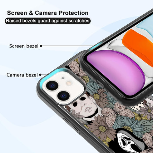 Horror Flowers Scary Phone Case Fit for iPhone 11, TPU iPhone Case Shockproof Ghostface Fashion Design Phone Cover Gift for Boy Girl Men Women...