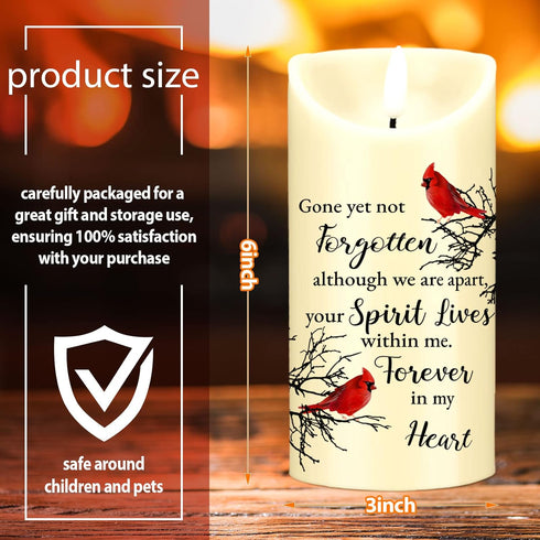 Memorial Candles Memorial Gifts LED Memorial Candles for Loss of Loved One Sympathy Flameless Candles Bereavement Gifts Battery Candles for Prayer...