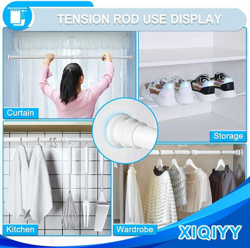 Small Tension Rods 16 to 28 inch ,Adjustable Shower Spring Tension Rod Short for Windows,Closet,Curtain,Doorway,Upgrade Diameter 1 inch,White...