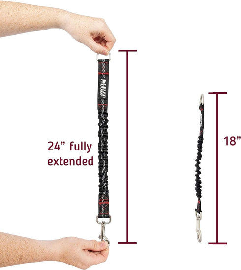 Leashboss Pattern Bungee Dog Leash Extension, 18" Shock Absorbing Lead Extender, Pattern Collection (18 Inch, Black Reflective)...