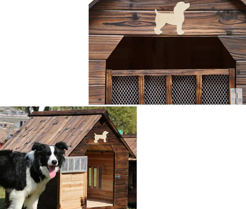 Dog Shape Wooden Blank Wood with Twines Art Unfinished Ornaments for Doghouse Decoration Christmas Wedding Birthday Party Christmas Thanksgiving D...