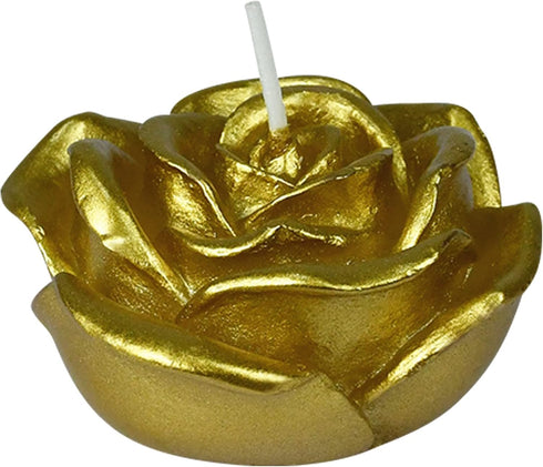 Zest Candle 12-Piece Folding Candles, 3-Inch, Metallic Gold Rose...
