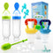 Food Feeder Baby Fruit Feeder Pacifier (3 Pcs) with 6 Different Sized Silicone Pacifiers 2 PCS Silicone Baby Food Dispensing Spoon 90ML with 2 Bab...