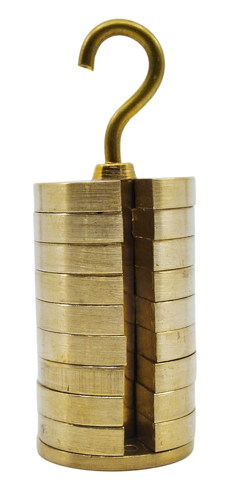 EISCO Slotted Weight Set, 100g - Brass - with Hook - Removable Weights - 10g Each...