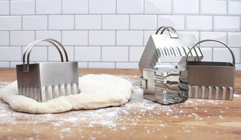 RSVP International Endurance Biscuit Cutters, Rippled Square Set of 4, Stainless...