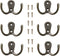 6 Pcs Double Prong Robe Hooks, Dual Coat Hooks Wall Mounted Hanging Clothes for Bathroom Bedroom Door Wall Retro Metal Cloth Hanger Double Coat Ho...