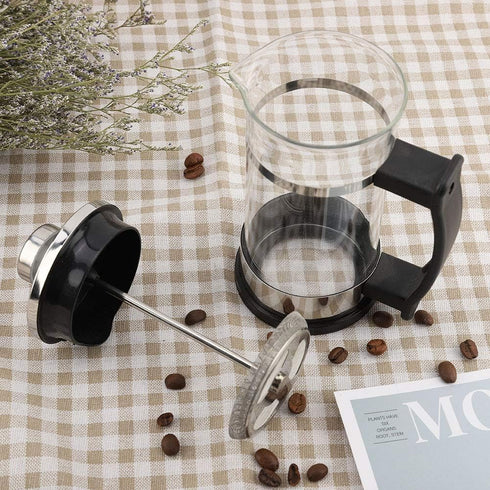 Joyzan French Press Coffee Maker, Stainless steel Coffee Pot Heat Resistant Cold Brew Tea Maker Thickness Borosilicate Glass Portable Small Filter...