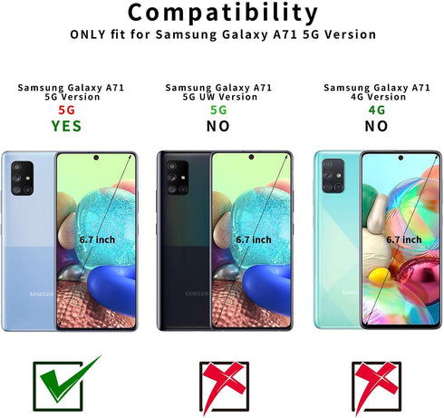 ACAGET for Samsung A71 5G Case, Galaxy A71 Case 5G Heavy Duty Protective Armor Shock-Absorbing Dual Layer Rubber TPU + PC Cover Non-Slip Bumper Ph...