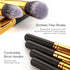 10pcs Premium Synthetic Mini Makeup Brush Set: Eyeshadow, Powder, Eyebrow, Eyeliner, Blush, Foundation & Concealer - Black & Golden...