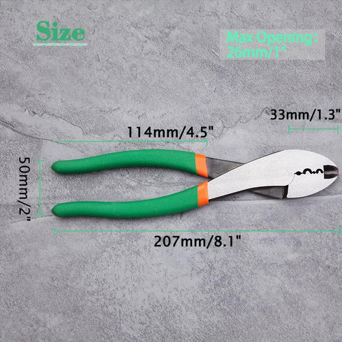 Electrician's Terminal Crimp Pliers with Cutter Wire Crimping Tools Cable Wire Electrical Cutter Crimper with PVC Handle Electrical Pliers for 10 ...