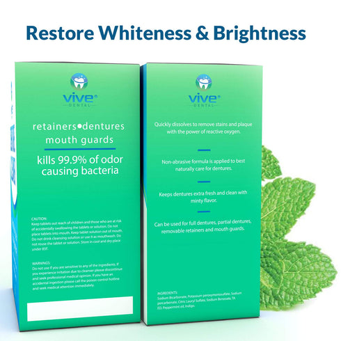 Night Guard Cleaner Tablets - Retainer & Denture Tabs for NightGuard, Mouthguard - Removeable Partial or Full False Teeth - Overnight, Antibacteri...