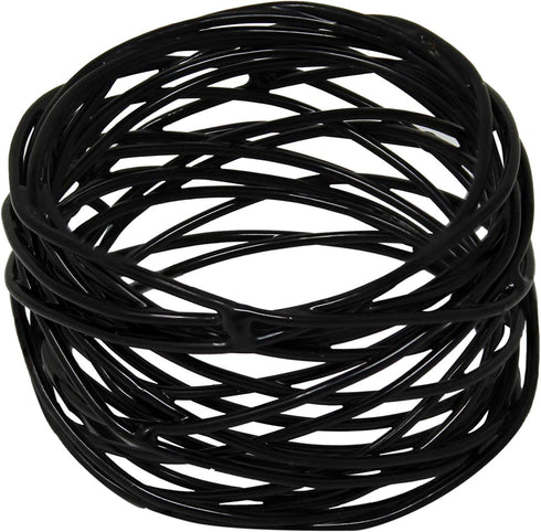 Handmade Round Mesh Black Napkin Rings Holder for Dinning Table Parties Everyday, Set of 6...