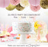 EpiqueOne 22-Piece Tissue Paper Pom Poms Party Set - Pink, Gold & Ivory | Includes 12 Pom Poms, 6 Paper Lanterns, 3 Honeycomb Balls & 1 6.5 ft. Ga...