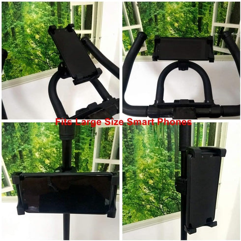 Tablet Mount Holder for Music Microphone Mic Stand,Exercise Spin Bike,Treadmill,Stationary Bicycle,Elliptical,Stroller,Golf Cart,Boat,Wheelchair, ...