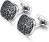 HONEY BEAR Retro Pattern Cufflinks Stainless Steel for Men Business Wedding Gift...