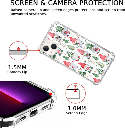Watercolor Christmas Gnomes Trees Case Compatible with iPhone 13, Cute Christmas New Year Case for iPhone 13 for Teens Men and Women, Trendy Cool ...