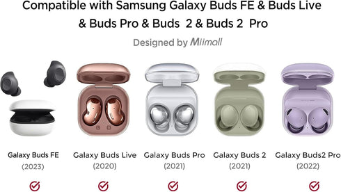 Miimall Compatible for Samsung Galaxy Buds FE Case 2023/Samsung Galaxy Buds 2 Pro Case 2022/Samsung Galaxy Buds Pro 2021 Case Cover Hard PC Crysta...