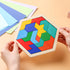 3 otters Wooden Hexagon Puzzles, Brain Teaser Blocks for Kids Montessori Educational Toys Shape Pattern Block for All Ages Boys Girls...