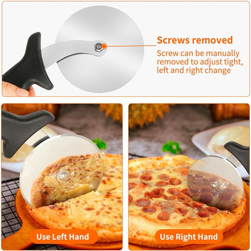 Pizza Cutter Wheel, Stainless Steel Slicer, 9.33-Inch Super heavy 173g, Sharp funny Classic Cutters, Kitchen Gadget with finger guard protects, Fo...