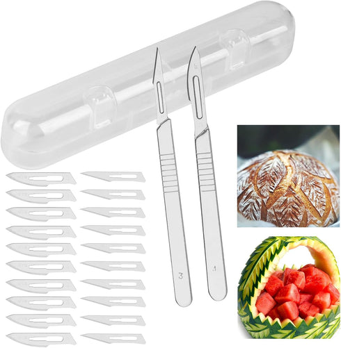 2 PCS Sourdough Bread Lame Scoring Tool, Hand Crafted Bread Lame For Dough Scoring Knife, Tool Sourdough Slashing With 20 Blades Included With Saf...