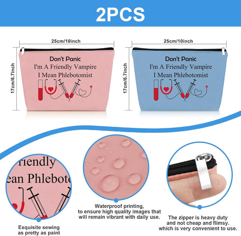 Nurse Gifts Funny Phlebotomist Gifts Makeup Bag for Women Nursing Graduation Gifts for Phlebotomy Technician Cosmetic Bag Pouch Nurse Birthday Gif...