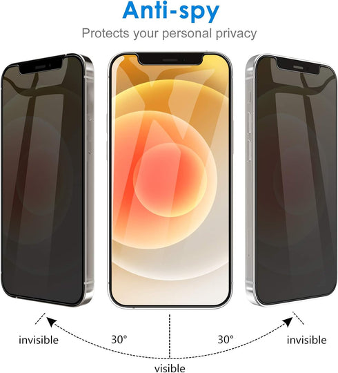 JETech Privacy Screen Protector for iPhone 12 6.1-Inch with Camera Lens Protector, Anti Spy Tempered Glass Film, 2-Pack Each......