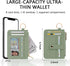Slim Minimalist Wallet,Genuine Leather Front Pocket Wallets RFID Blocking Credit Card Holder,Card Wallet with Zipper Pocket for Men Women(Green)...